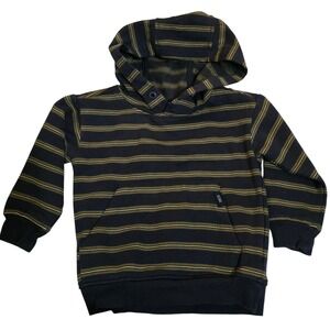 Novogratz Kids Striped Hoodie Navy Blue Olive Green 12M Sweatshirt